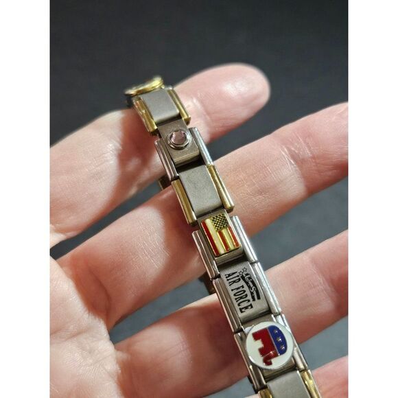 Silver tone Italian charm bracelet - Picture 8 of 10